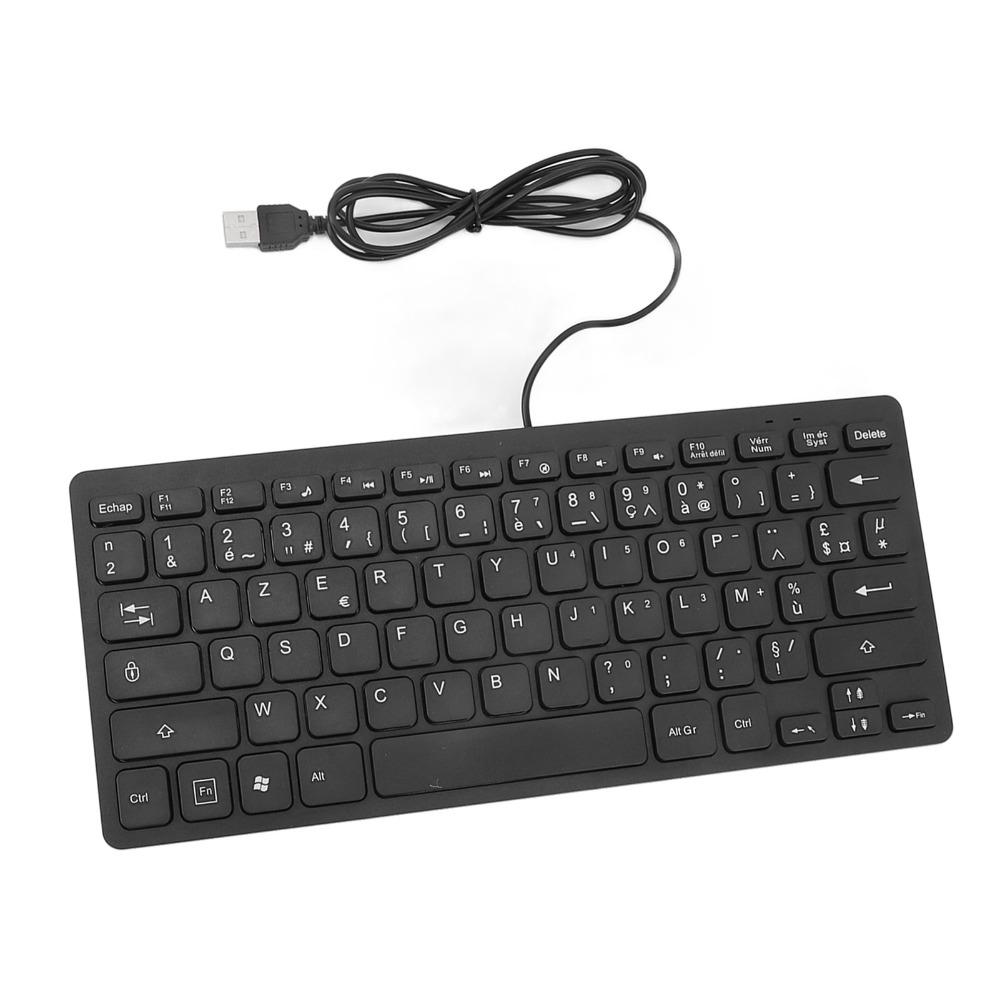 78 Keys Language Keyboard Splash Proof USB Wired Keyboard Durable Ultra Thin Keyboard  Office Work