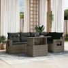 VidaXL Garden Lounge Set 6 Pcs with Grey Cushions Wicker 3267890