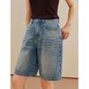 Blugi Capri Drepți cu Strassuri Retro pentru Femei INMAN