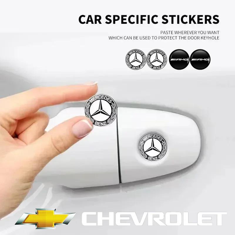 UKY5 Car Lock Keyhole Stickers Door Lock Protect Car Stickers For Mercedes-Benz A/B/GLA/CLA Smart AMG W108 W124 W126 W140 W168 W169