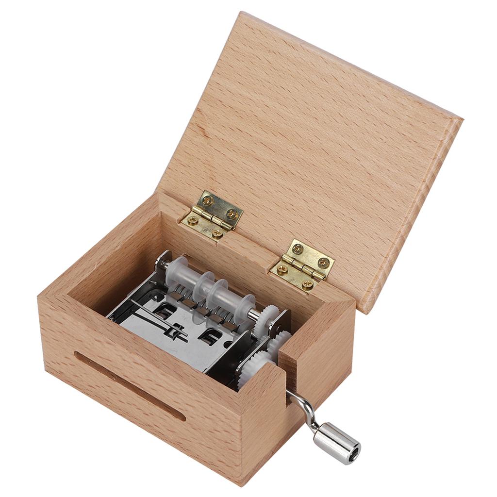 15 Note HandCranked Wooden Music Box with 7Pcs Blank Paper Tape and Hole Puncher DIY Music Box Parts