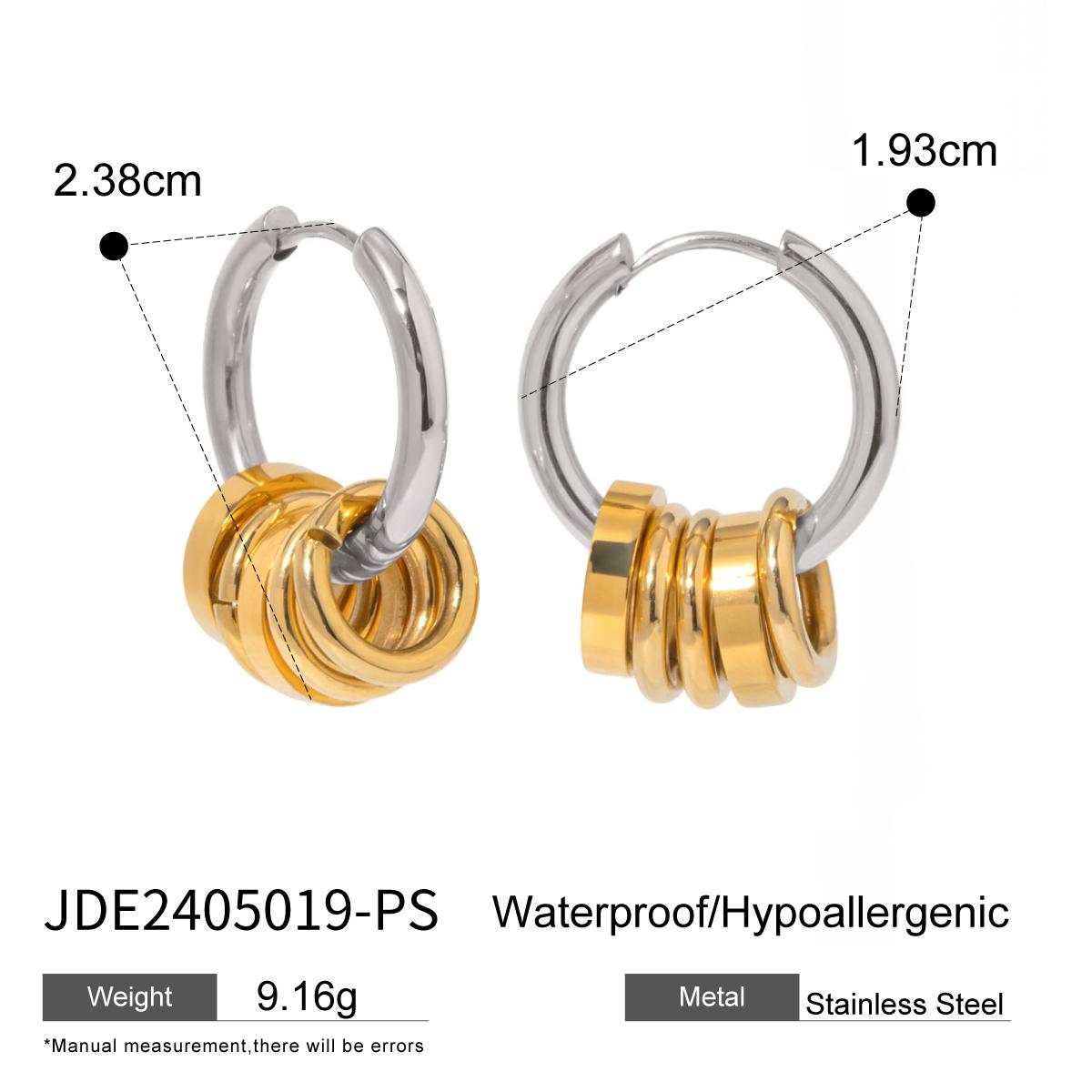 

Uworld Personalized Charm 316 Stainless Steel Huggie Unusual Earrings Gold Plated Geometric Hollow Women Fashion Jewelry