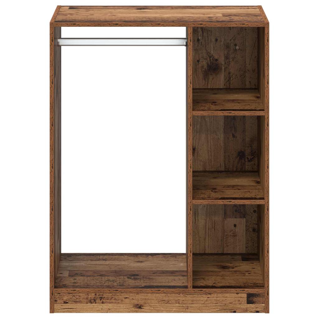 Kleiderschrank mit Regal und Stauraum Altholz-Optik 77 x 48 x 102 cm