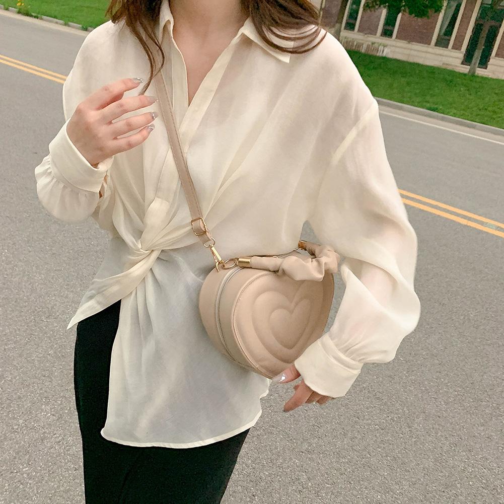 Women Heart Shape Clutch Purse Evening Handbags Stylish PU Casual Crossbody Handbags Cute with Strap for Shopping Work Daily Use