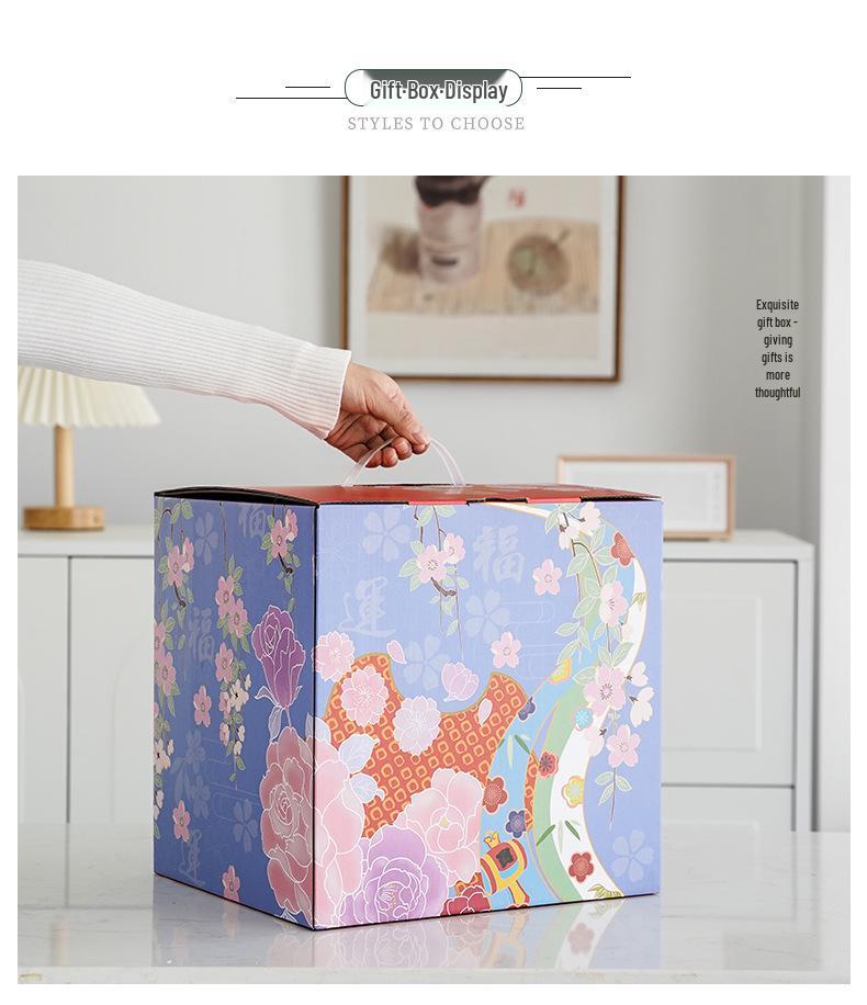 Ceramic Waving Fortune Cat Figurine for Home and Shop Decor