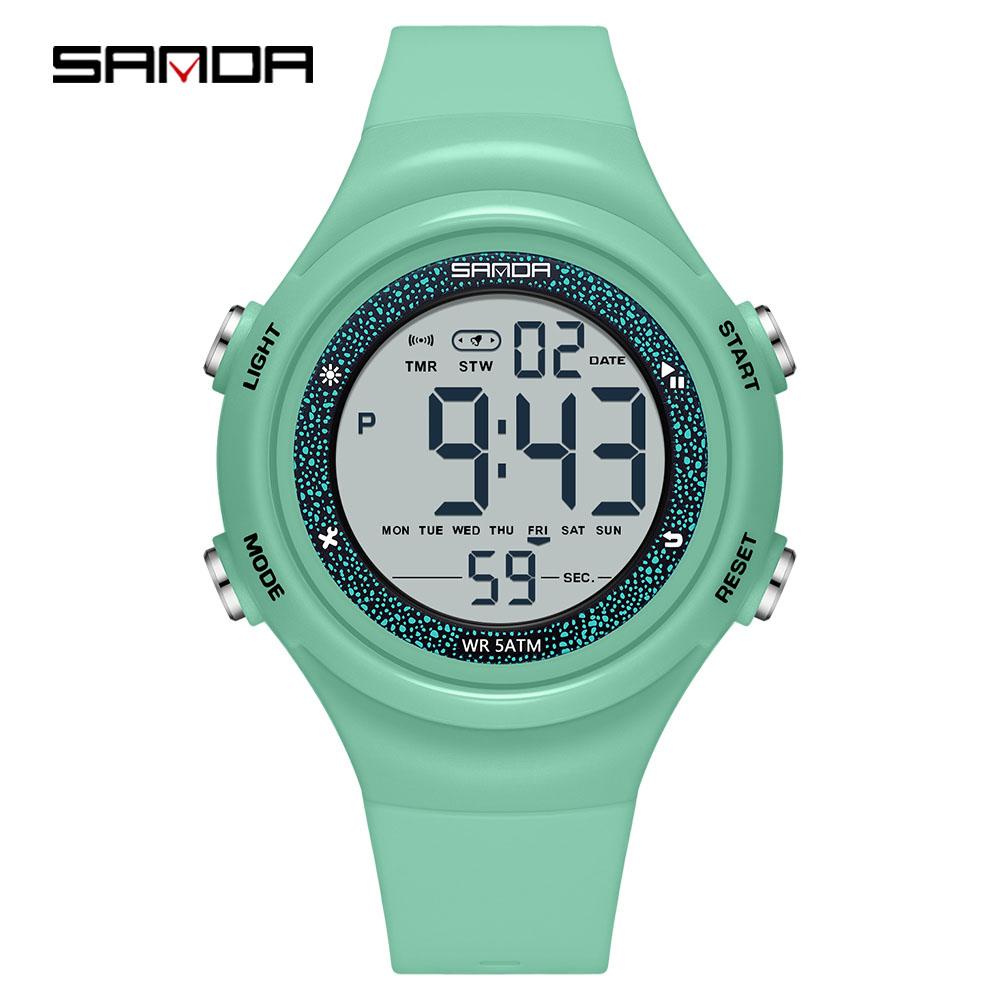 Sanda SD6372 New Electronic Watch Stylish Waterproof Colorful Lights Student Watch Popular Sports Watch