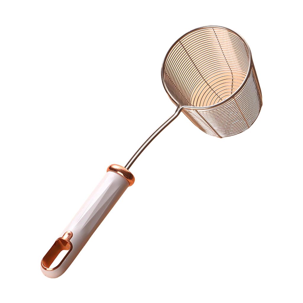Ergonomic Handle Skimmer Spoon Stainless Steel Strainer Ladle Colander for Blanching Vegetables and Skimming Impurities