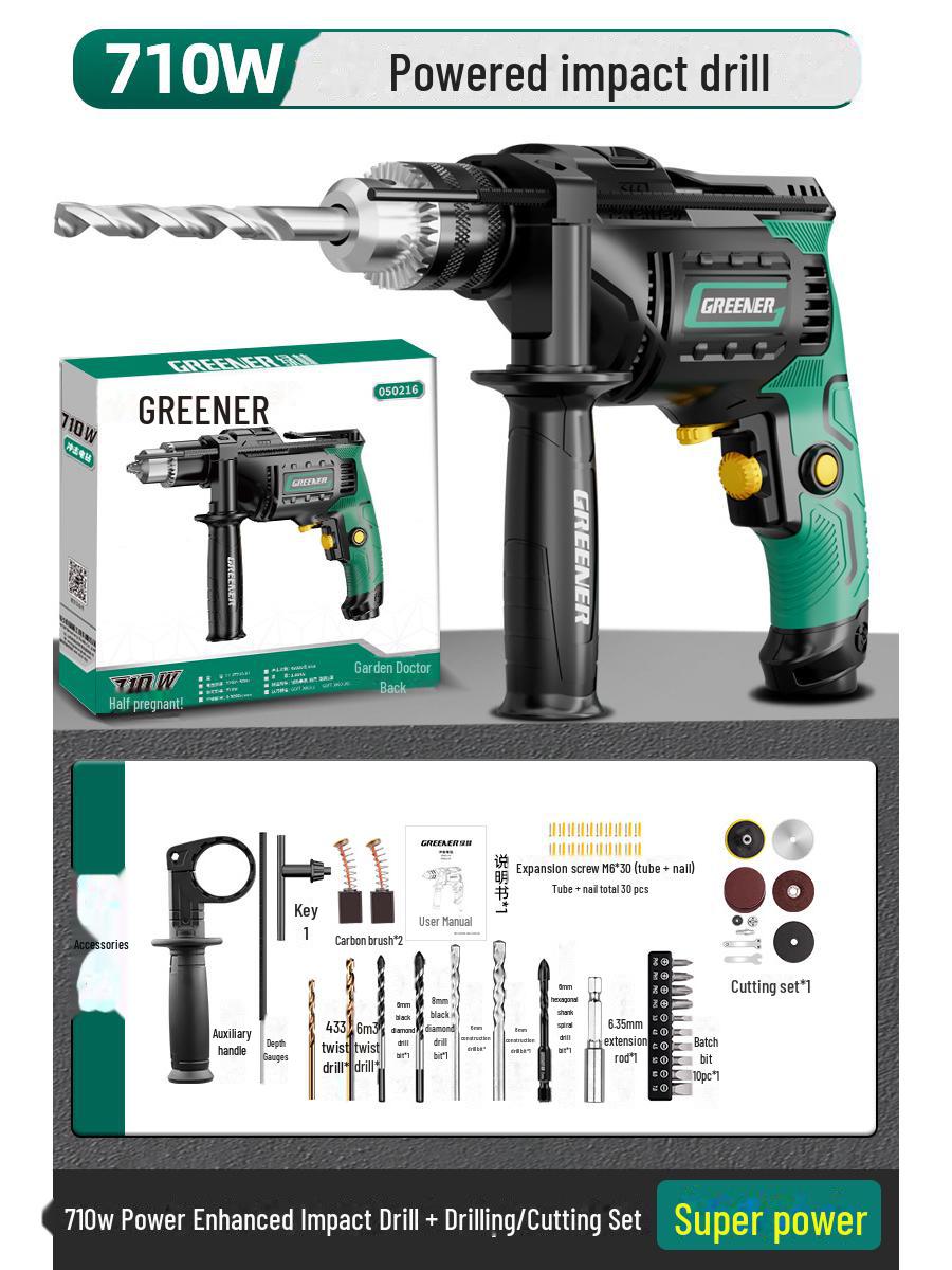 

Многофункциональная электрическая ударная дрель и молоток Green Forest drilling/cutting set