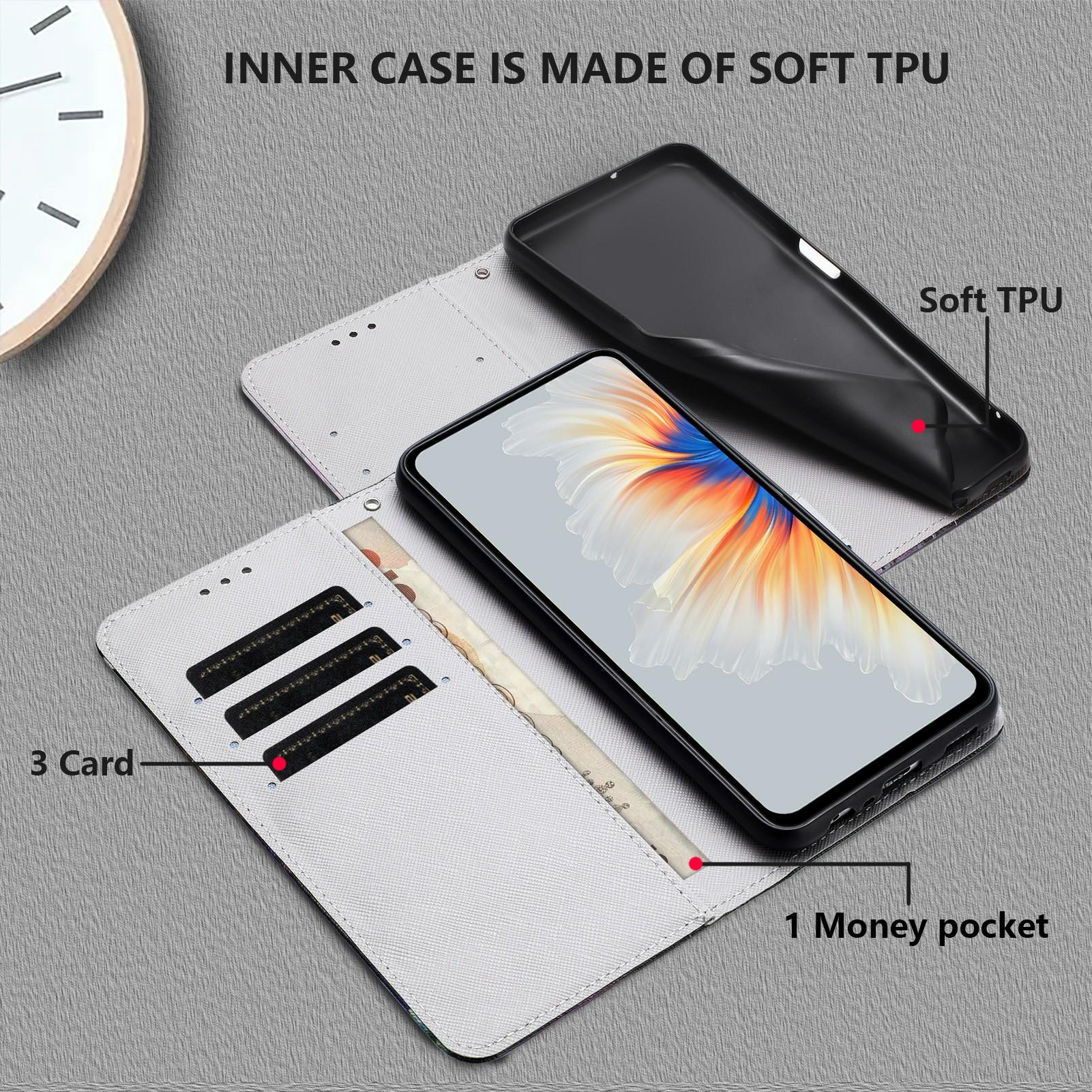 

Wallet Case for Honor 400 5G (Global) Pattern Printing PU Leather Phone Cover with Lanyard Butterfly Tree
