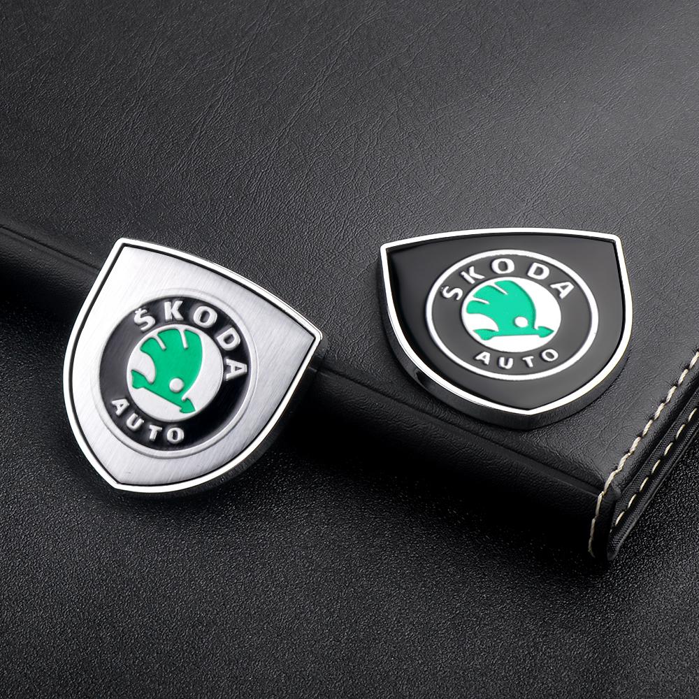Car Styling 3D Meta Auto Door Shield Emblem Car Body Badge Sticker for Skoda Octavia MK2 MK1 2 3 A5 A7 A8 Fabia Karoq Superb Rapid Kamiq