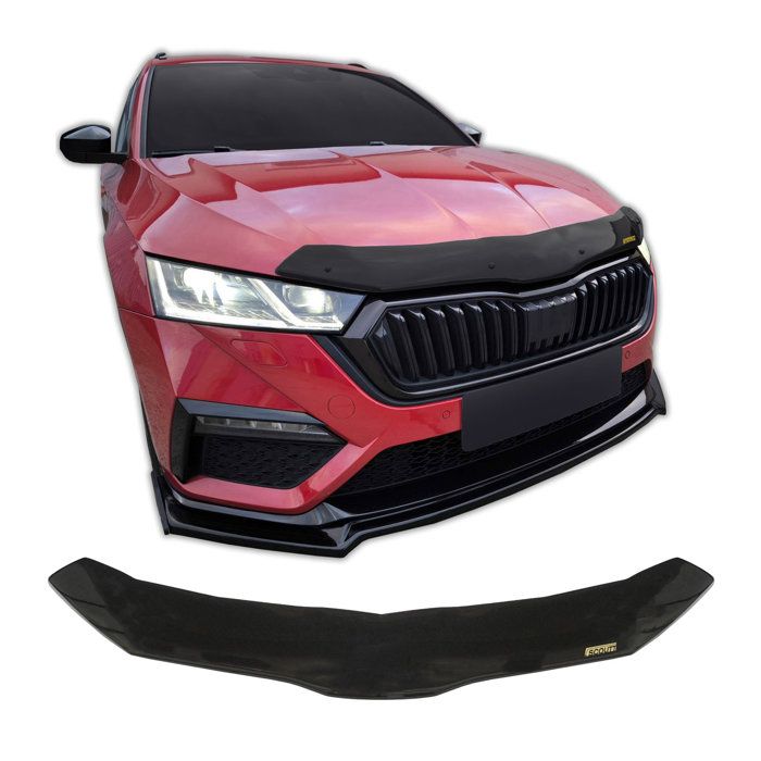 SCOUTT | Bra Capot Déflecteur Protection Pour Skoda Octavia 4 Depuis 2020, Aérodynamique, Assemblage Facile, Aucun perçage requis
