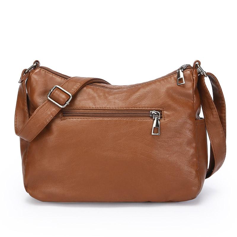 Geantă Moale din Piele cu Straturi Multiple Geantă de Umăr Crossbody pentru Femei Geantă pentru Mamă Geantă pentru Femei de Vârstă Mijlocie