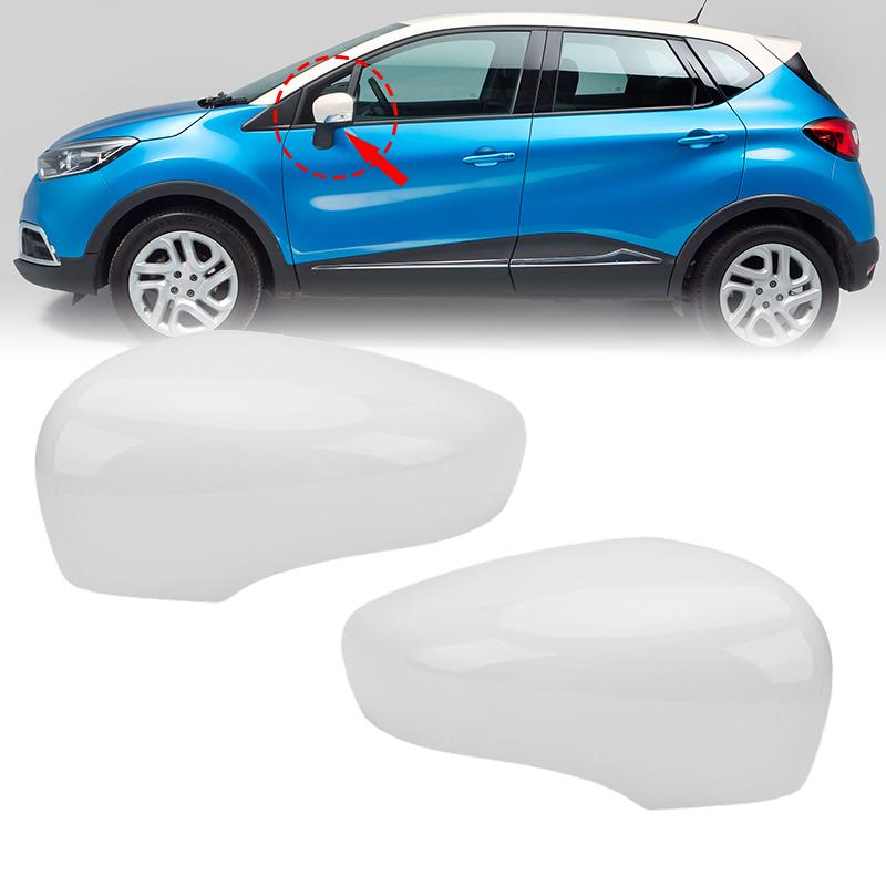 Glossy Black/White Car Side Door Rearview Mirror Cover Cap For Renault Clio 4 Mk4 / Zoe / Captur 2012- Door Wing Mirror Case