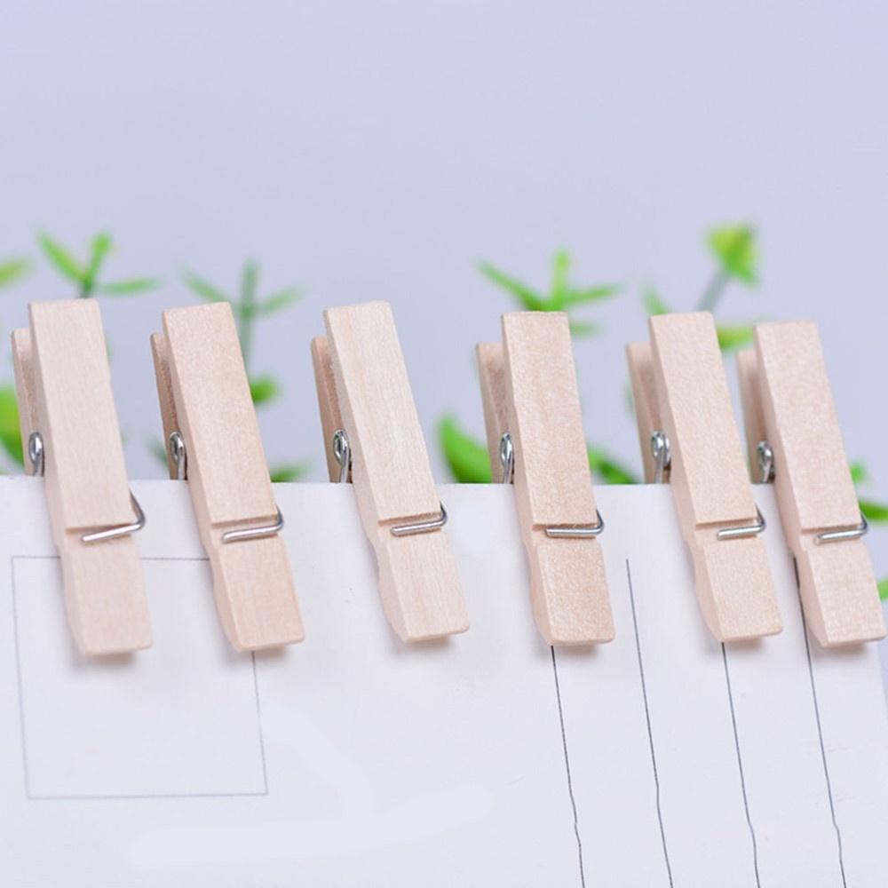 100pcs Mini Wooden Clothes Photo Paper Peg Clothespin Laundry Hangers Wedding Party Natural Clip Home Decoration