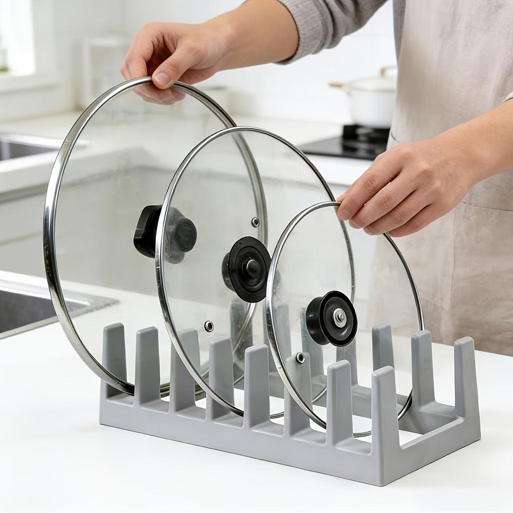 Multifunktionales Aufbewahrungsregal, Topfdeckelhalter, Geschirrkorb, Schneidebretthalter, Bücherregal, Geeignet für moderne Küchen und Arbeitszimmer
