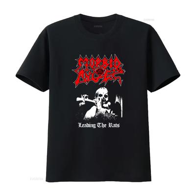 Morbid Angel Leading The Rats Gothic Skull Rock Band T Shirt for Men Vintage Washed Soft Versatile Comfortable Slightly Stylish