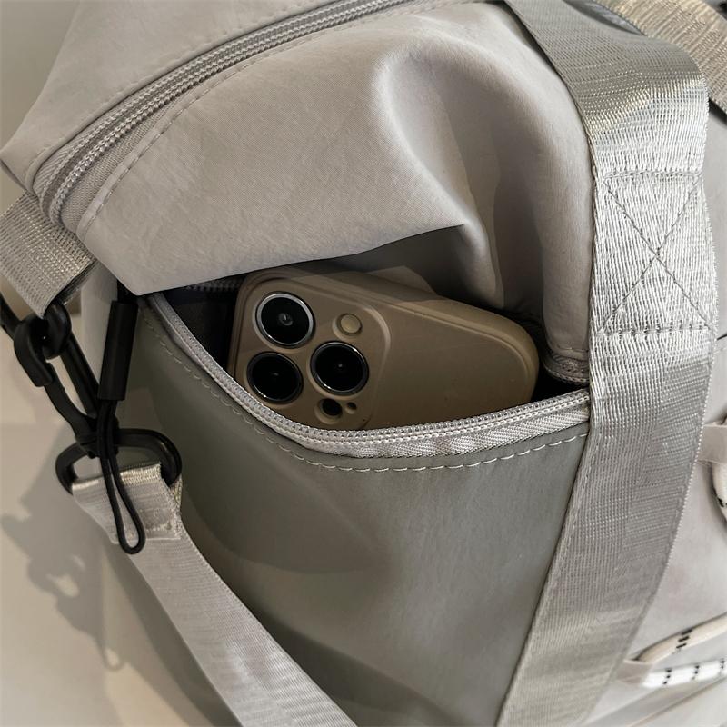 Casual Casual Tote Bag Lightweight Solid Color Travel Luggage Bag Drawstring Portable Oxford Cloth Shoulder Bag Travel