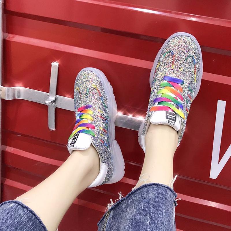 rainbow sequin sneakers