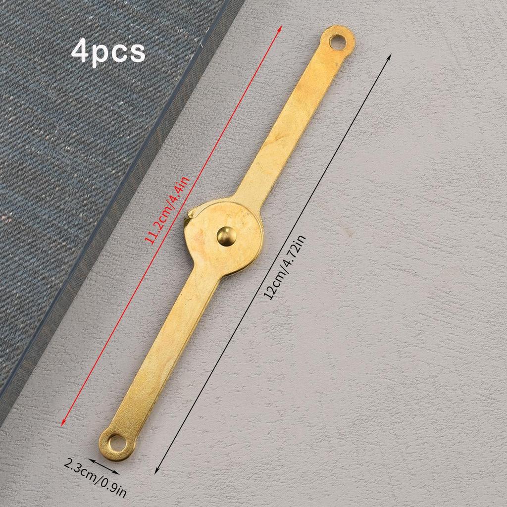 4pcs Metal Hinge Link Plates, Polished Finish, with Pivot Hinge for Wooden Box Gift Box