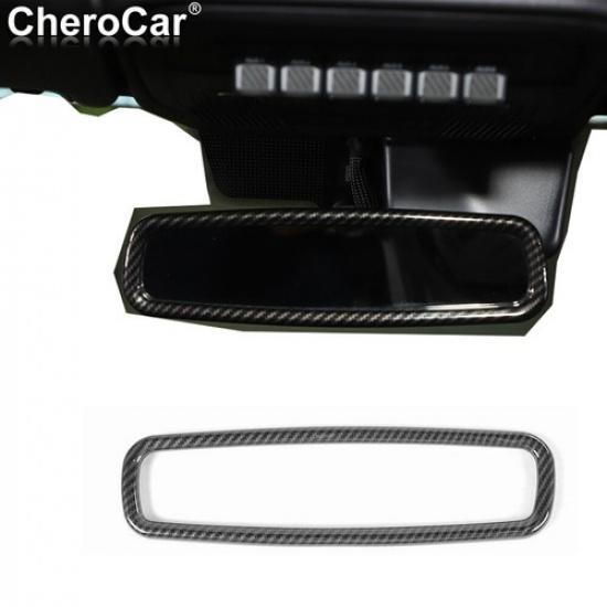 ??Car Interior Rearview Mirror Frame Bezel Cover Trim Ring For Ford Bronco Sport Carbon fiber
