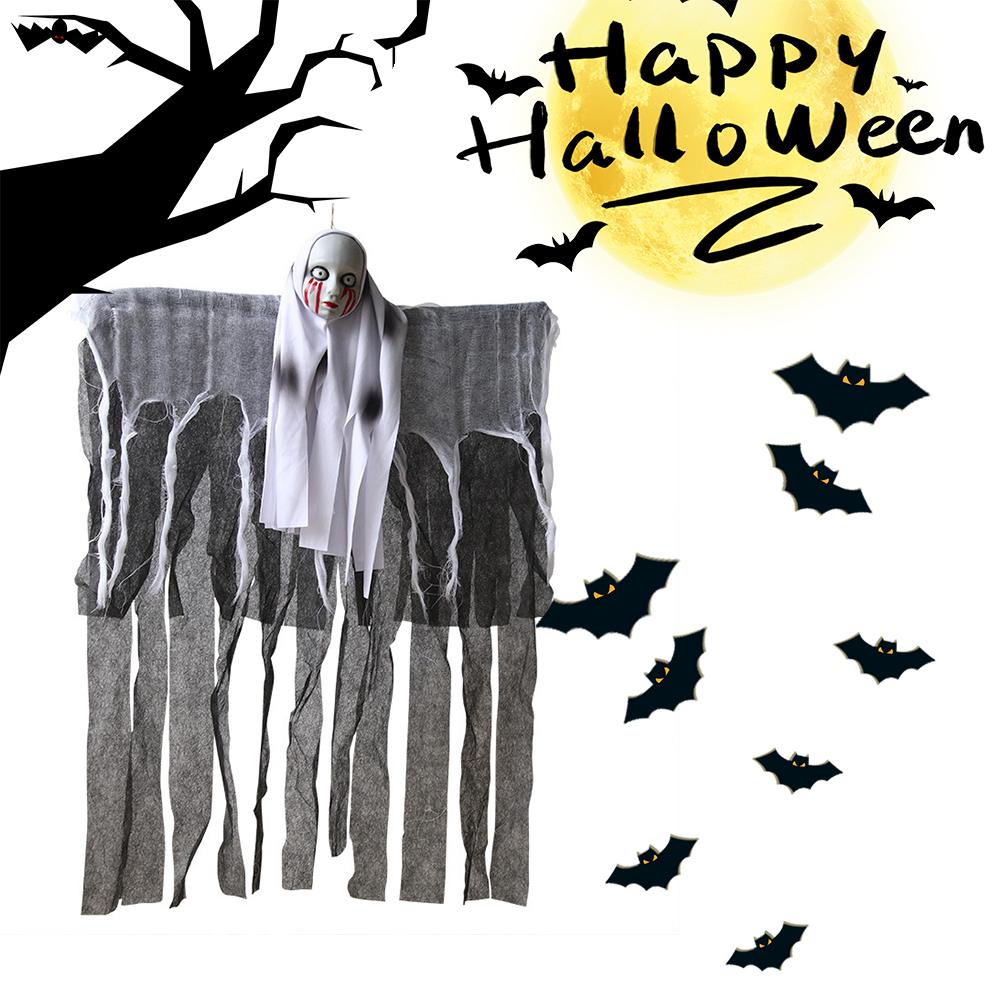 Halloween Decoration Electric Shaker Head Animatronics Pumpkin Light Up Eyes Creepy Sound for Front Garden Patio Lawn