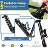 Mini Floor Bike Pump 120 PSI with Gauge & Foot Rest, Dual Schrader/Presta, for MTB & Road Bikes