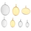 2-5pcs/Lot Oval Stainless Steel Cabochon Base Settings Tray Blank Charms for Jewelry Making Supplies Necklace Pendant Base