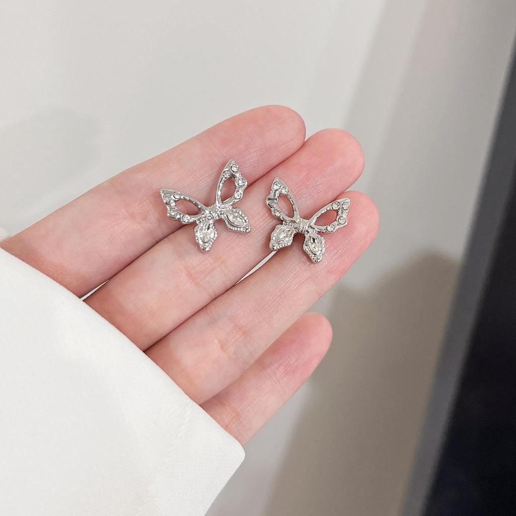 Super Fairy Zircon Butterfly Stud Earrings - Elegant, Versatile, High-End Design for Women
