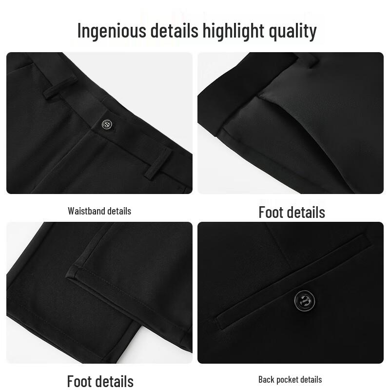 Men's Slim Fit Straight Leg Business Trousers