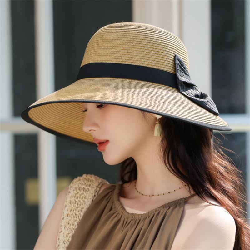 Straw sun hat sun protection sun hat travel outdoor uv protection fashionelegance large brim straw hat One size fits all хаки