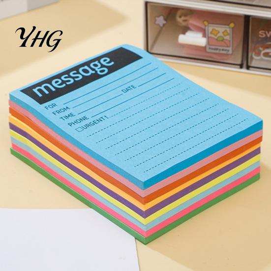 Fluorescent Sticky Notepads Horizontal Line Notepad, Strong Adhesive Removable Memo Portable Journal Labels Pad, Multi-color Lined Paper for