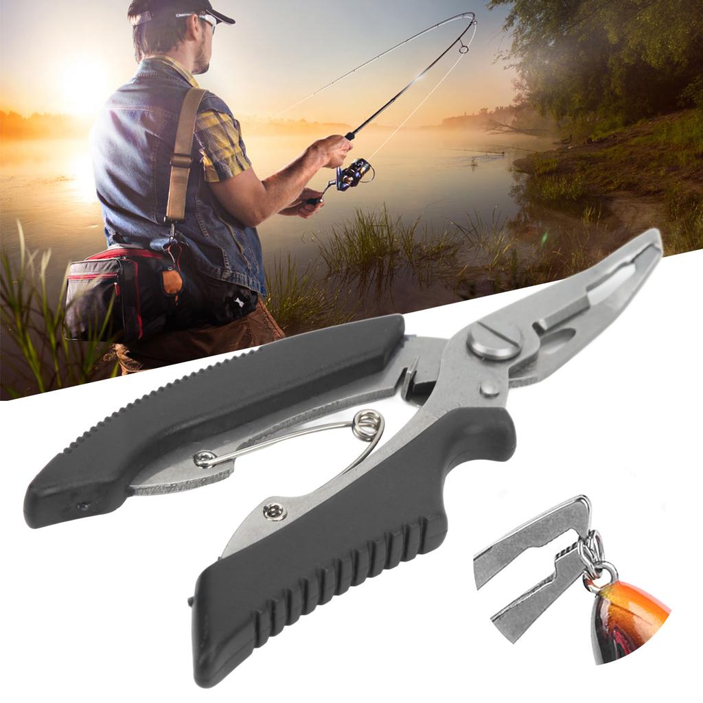 Stainless Steel Fishing Pliers Curved Mouth Lure Wire Cutter Multifunction Lure Pliers for Outdoor Fishing
