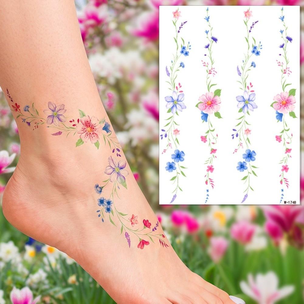 Disposable Flower in Spring Temporary Tattoos Realistic Elf Fairy Makeup Stickers  Body Art