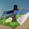 Kreslený T-Totoro Mikrovlákno Tištěný Plážový Ručník Horolezectví Jóga Pláž Koupání Běh Absorpční Měkký Ručník