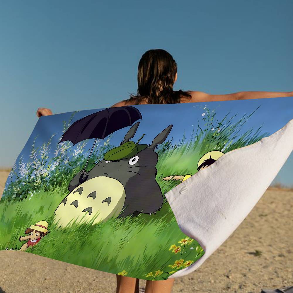 Kreslený T-Totoro Mikrovlákno Tištěný Plážový Ručník Horolezectví Jóga Pláž Koupání Běh Absorpční Měkký Ručník