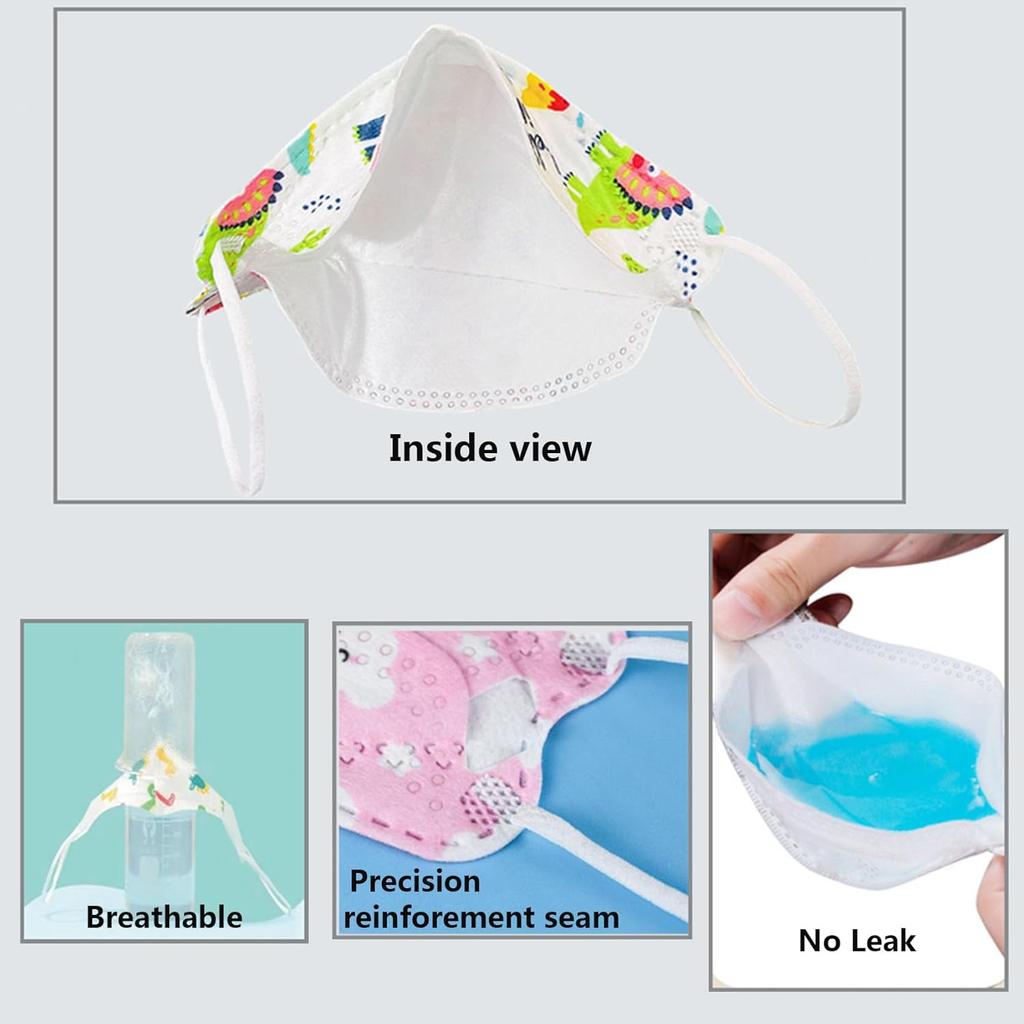 Face Mask for Kids 50 PCS, 4 Layer Disposable Face Masks for Children, Grey Masks