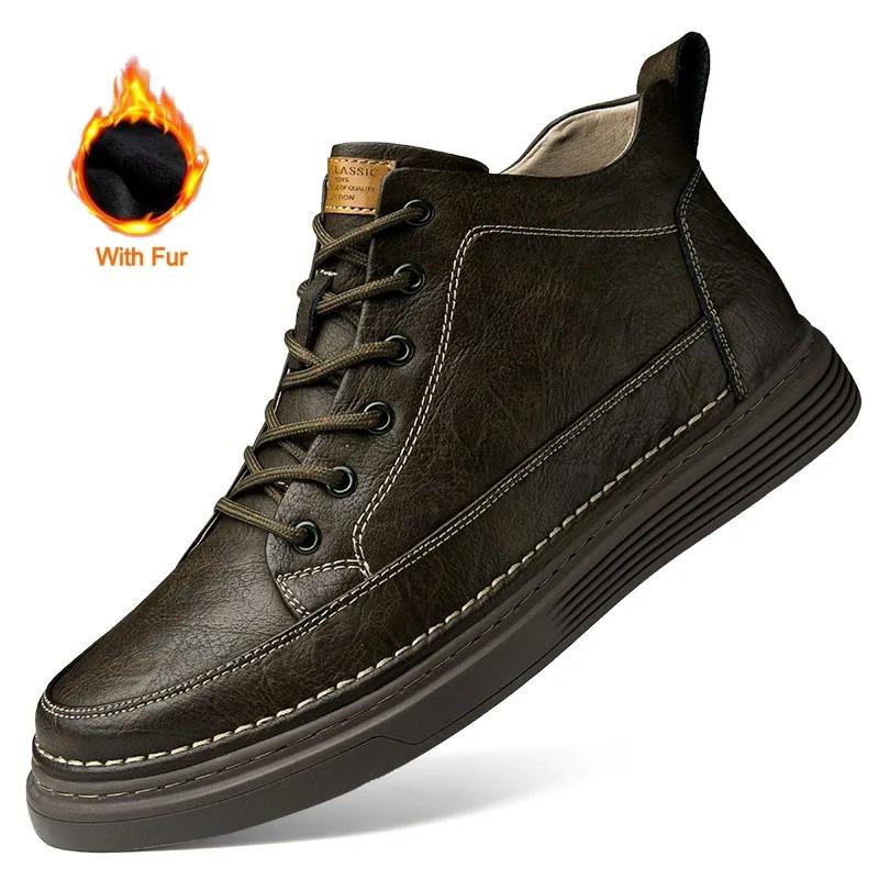 

Модная мужская повседневная обувь из натуральной кожи, высококачественные уличные ботильоны для мужчин, кроссовки, теннисные спортивные туфли, обувь для ходьбы класса люкс 47