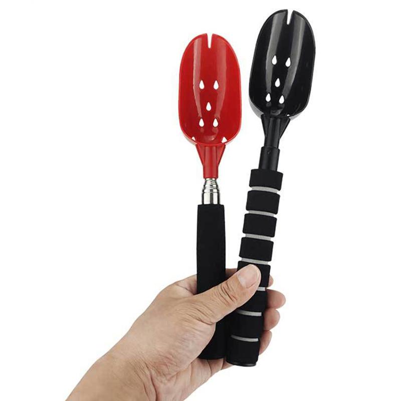Bait Throwing Spoons Retractable Fish Bait Casting Scoop Lightweight Long Handle Non Slip Fishing Tackle Accessory