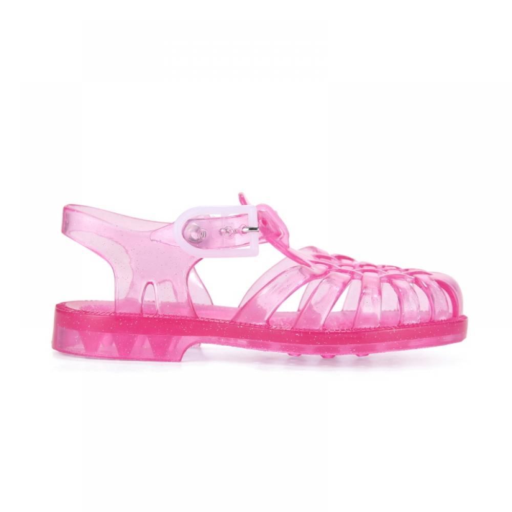 Meduse Sun 201 Rose Paillete Rose Paete Pink Glitter Kids Kids Jelly Shoes Sandals