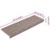 Vidaxl Maty Na Schody 15 Szt. 65X21X4 Cm Jasnobrązowe, Prostokątne Krawędzie
