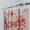Romantic Love Heart Print Shower Curtain For Bathroom Decoration