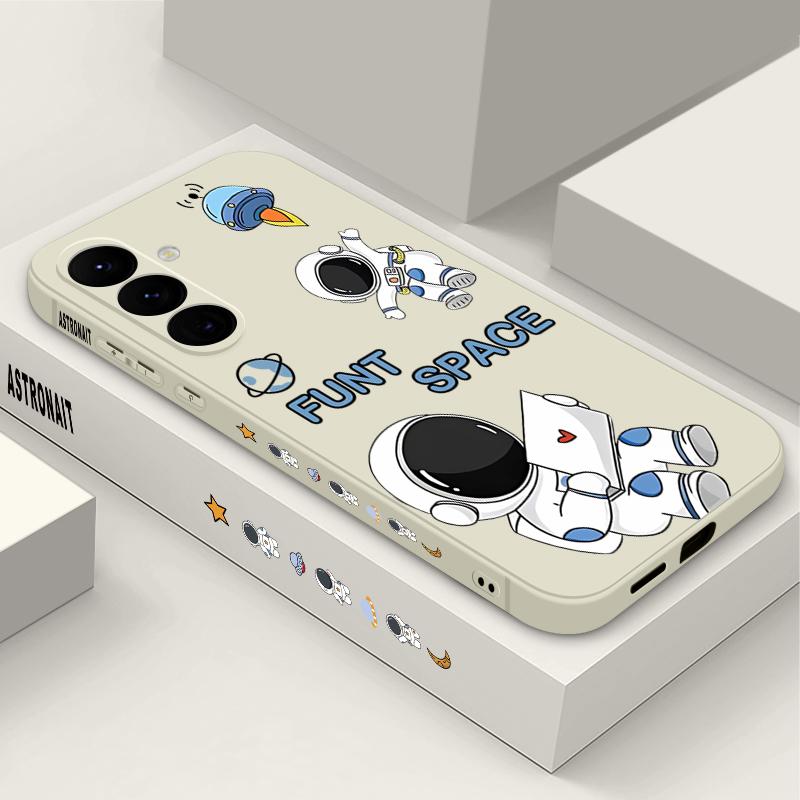 Soft TPU Lanyard Case For Samsung Galaxy S26 S24 S25 Ultra S23 S24 FE A17 A56 A55 A36 A15 A16 A25 5G Cute Astronaut Phone Cover