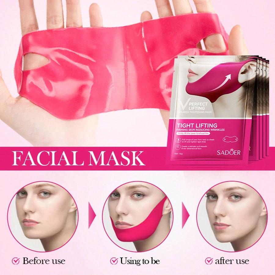 1/3/5pcs V-Shaped Lifting Mask, Moisturizing Brightening Neck Lifting Patch, Firming And Moisturizin