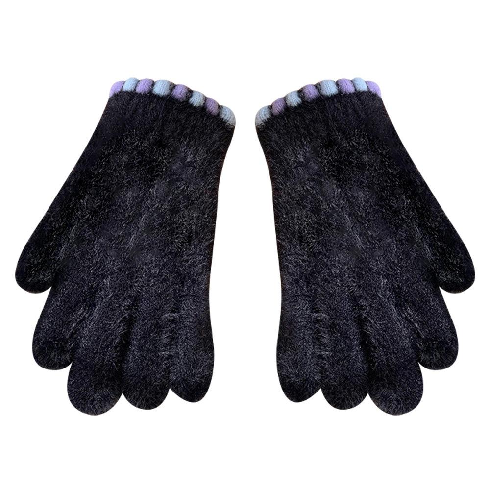 Thickened Touch Screen Gloves Warm Five Finger Gloves Korean Style Plush Gloves Winter