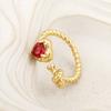 Nidin New Fashion Romantic Love Heart Shape Cubic Zirconia Open Rings Adjustable For Male Female Couples Fine Finger Jewelry
