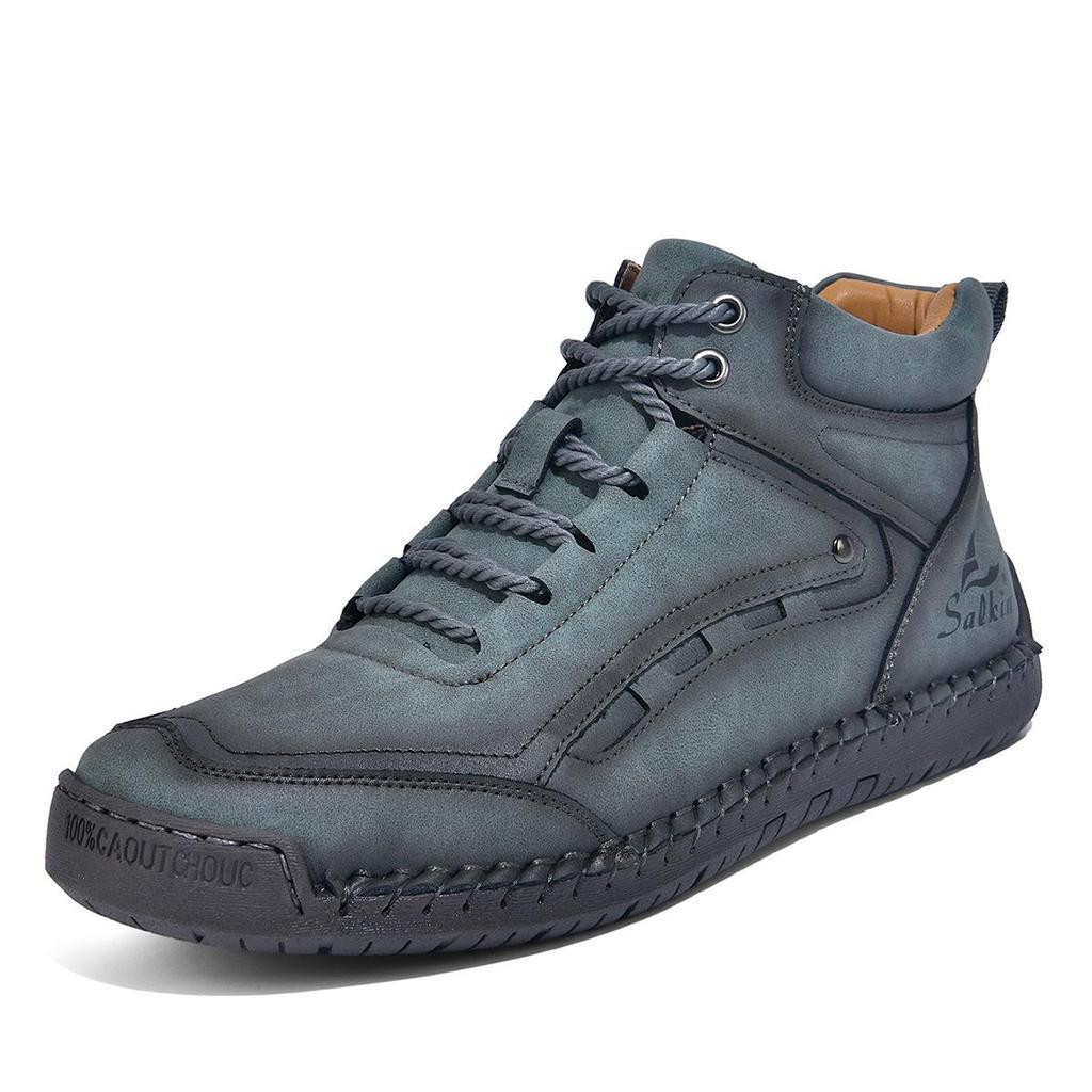 New Men's Fashionable Large-Size Leather Martin Boots: Comfortable, Soft, Non-slip, Hand-stitched Outdoor Boots