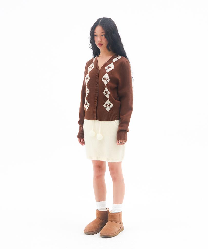 Ames Worldwide Knit Mini Skirt Cream