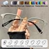 CLLOIO Simple Classic Half-Frame Myopia Prescription Reading Glasses Women Small Frame Anti Blue Ray Progressive Optical Eyeware