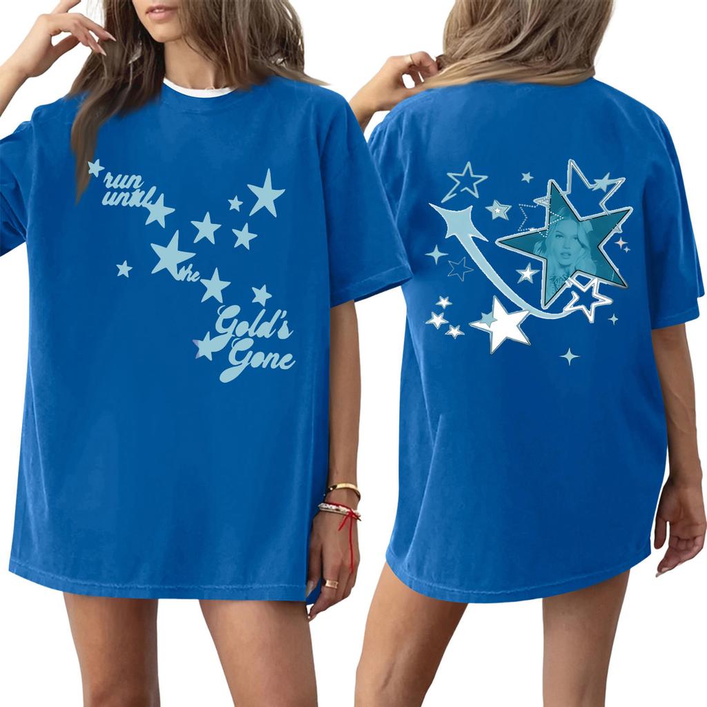 Women's Casual Printed Round Neck Pullover Short Sleeve Top