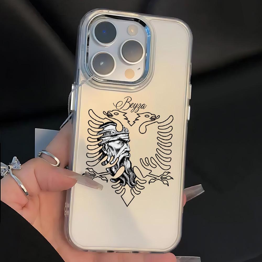 Albanian Eagle Phone Case For iPhone 17 16e 16 15 14 13 12 11 Mini Pro Max X XR XSMAX 8 7 Air Plus Transparent Soft Cover